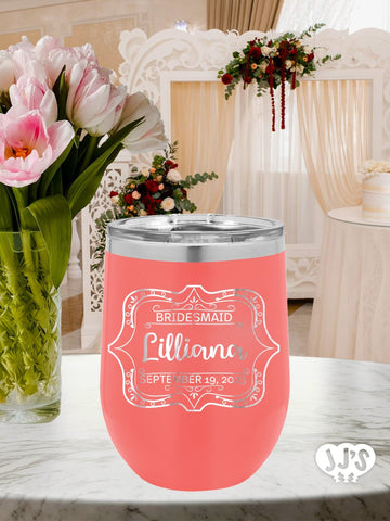 The Lilliana Bridal Party Tumbler Favor - JJ's Party House: Custom Party Favors, Napkins & Cups