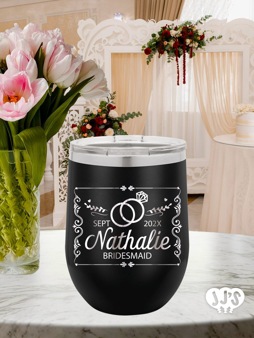 The Nathalie Bridal Party Tumbler Favor - JJ's Party House: Custom Party Favors, Napkins & Cups