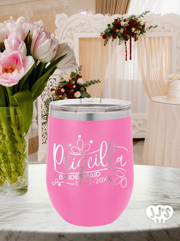 The Priscilla Bridal Party Tumbler Favor - JJ's Party House: Custom Party Favors, Napkins & Cups