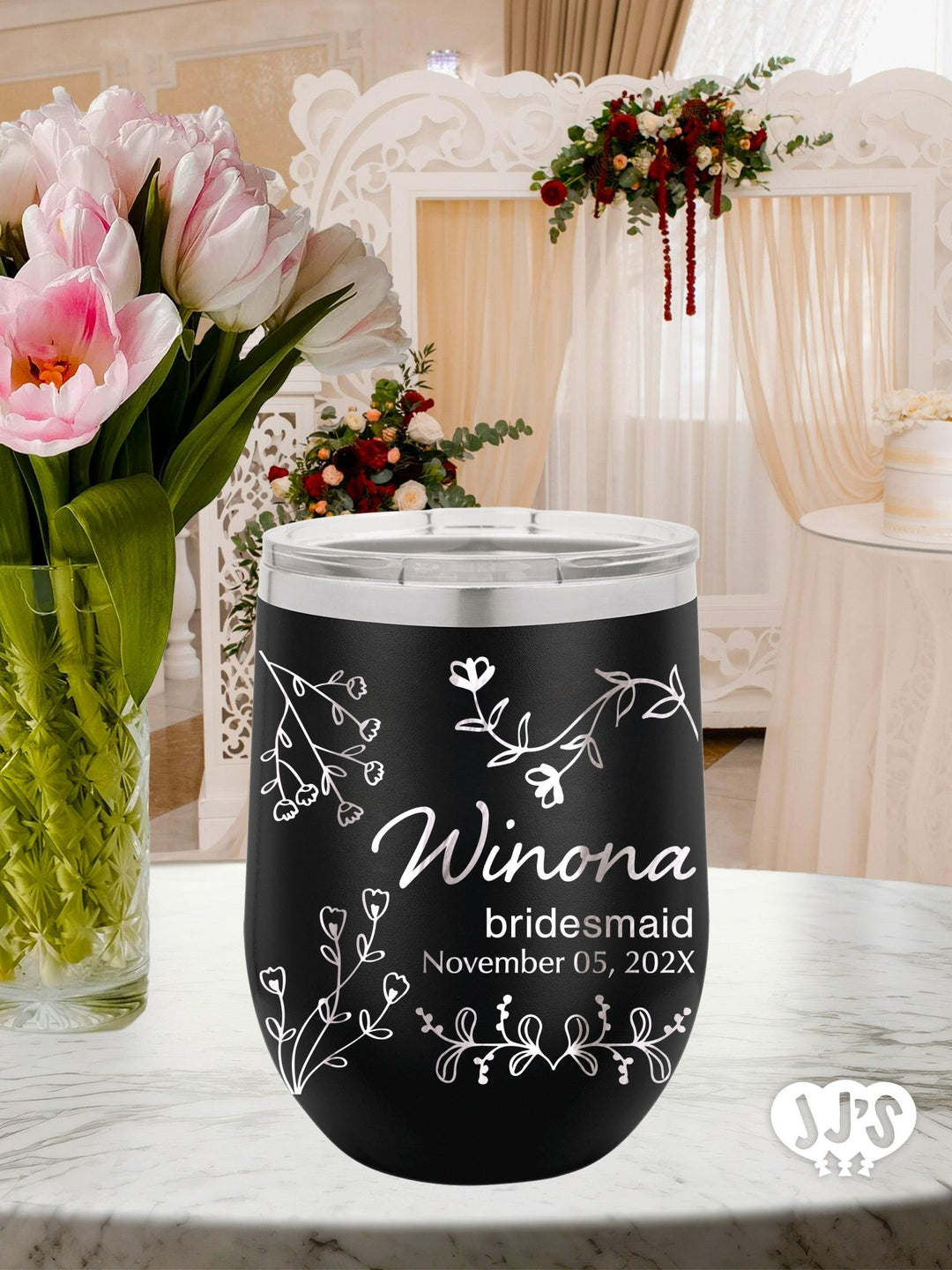 The Winona Bridal Party Tumbler Favor - JJ's Party House: Custom Party Favors, Napkins & Cups