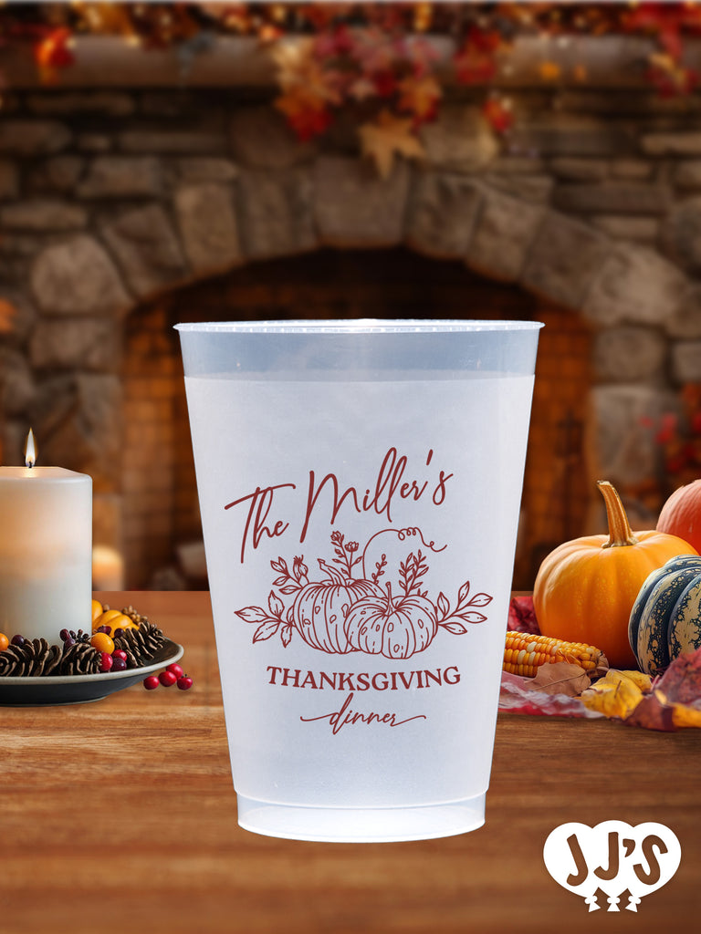 Fall Pumpkin Patch Thanksgiving Custom Frosted Cups