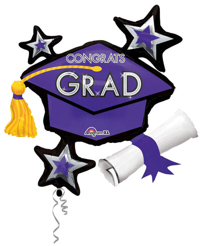 Purple Congrats Grad Cluster