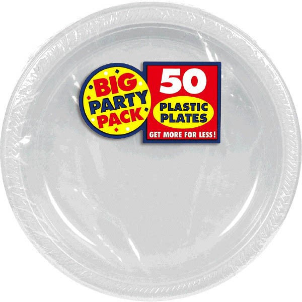 Silver Plastic Plates 10 1/4''