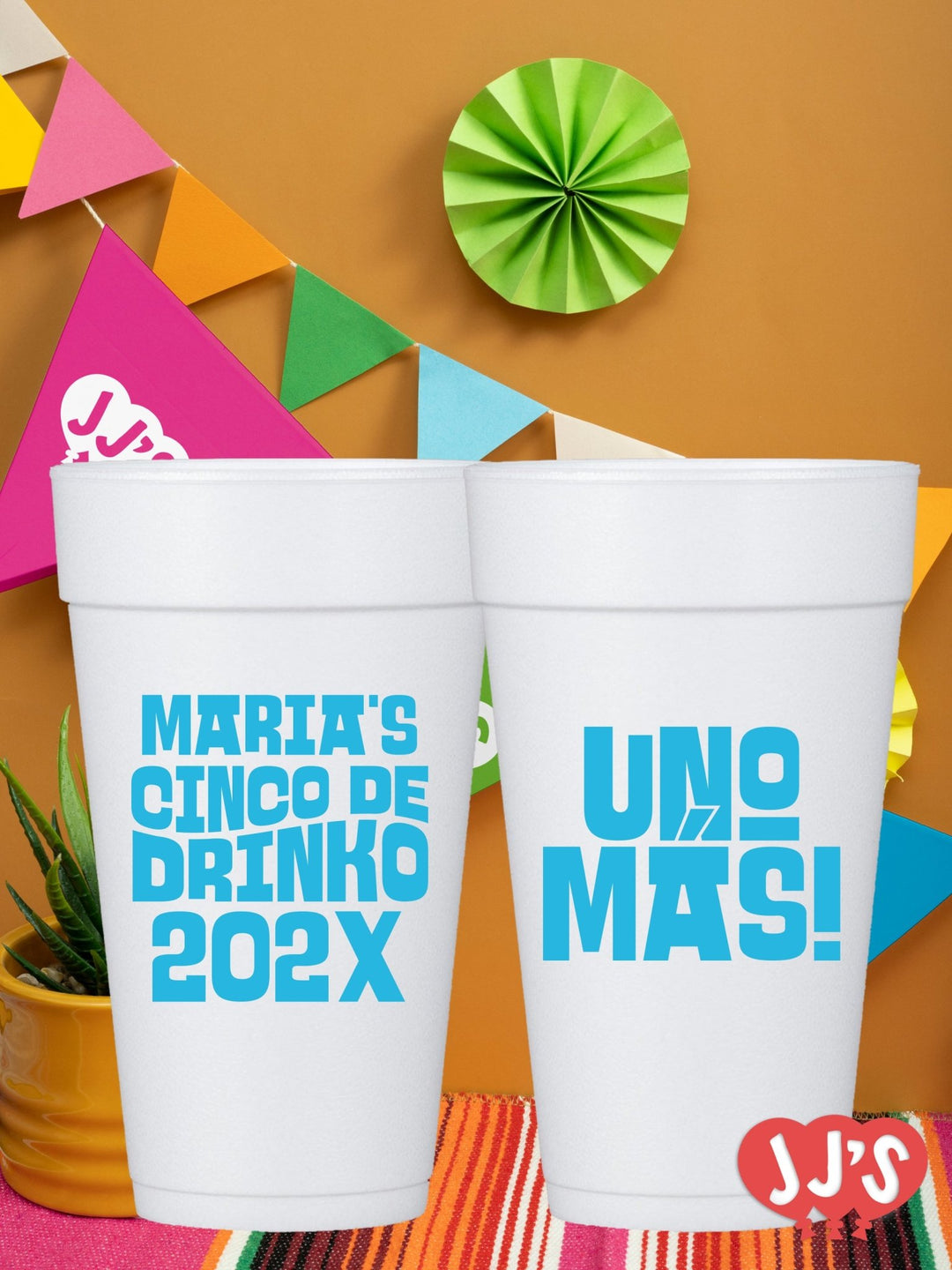 Uno Mas! Cinco de Drinko Custom Foam Cups - JJ's Party House: Custom Party Favors, Napkins & Cups