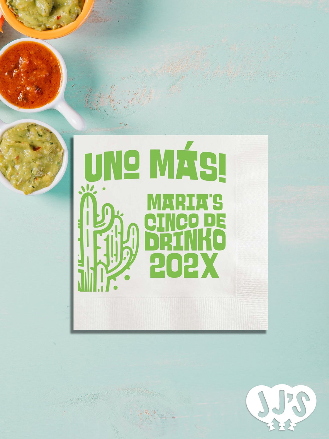 Uno Mas! Cinco de Drinko Fiesta Custom Napkins - JJ's Party House: Custom Party Favors, Napkins & Cups