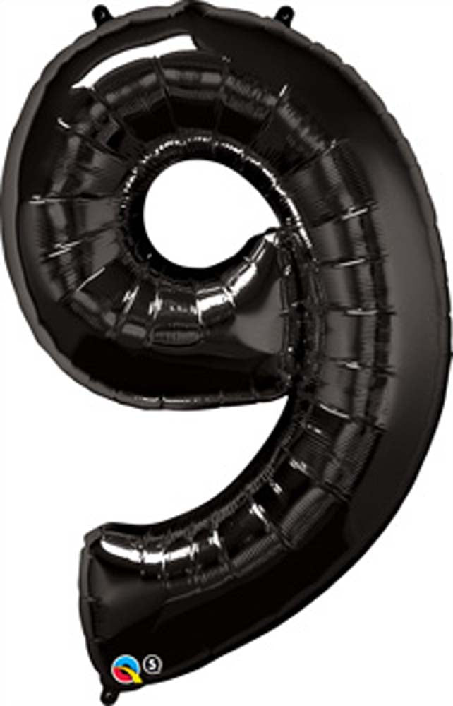 Black 9 Number Balloon 34''