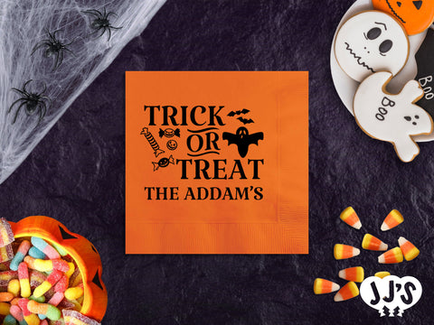 Trick or Treat Personalized Halloween Napkins