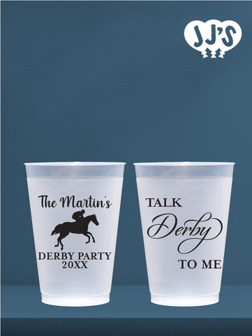 Kentucky Derby Party Cups: Talk Derby to Me Custom Frosted Cups