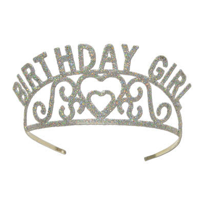 Glittered Metal Birthday Girl Tiara