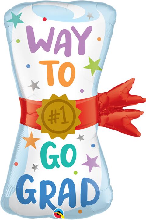 Way To Go Diploma Jumbo Mylar Balloon, 36" - JJ's Party House McAllen, TX