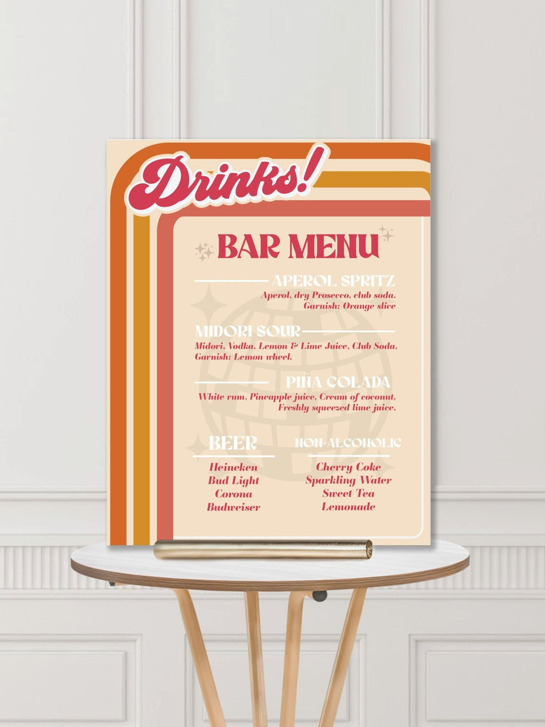 Wedding Bar Sign: Retro Disco Wedding - JJ's Party House: Custom Party Favors, Napkins & Cups