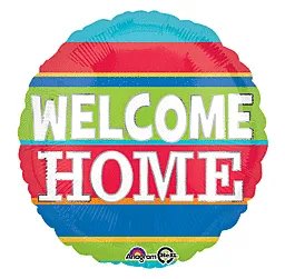 Welcome Home Stripes Mylar Balloon 17" - JJ's Party House: Custom Party Favors, Napkins & Cups
