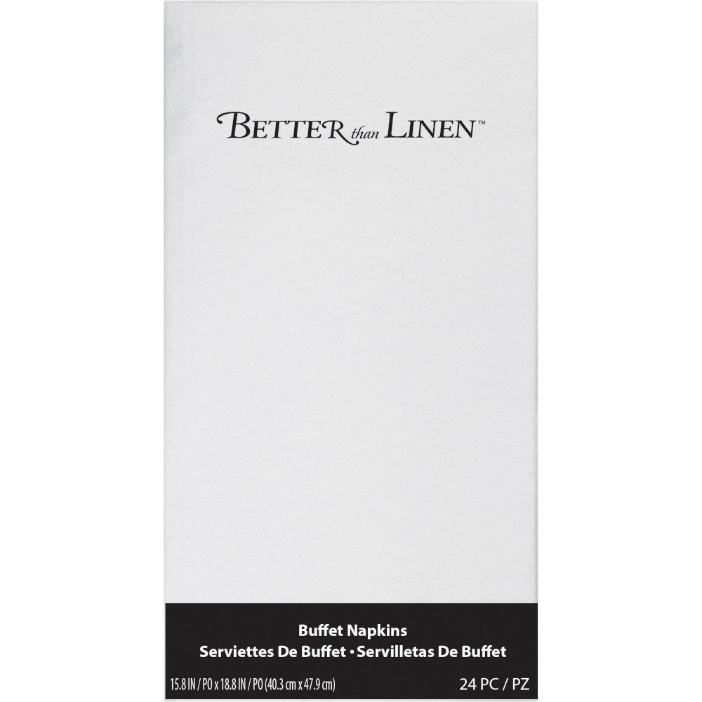 White Better Than Linen Buffet Napkins 24ct - JJ's Party House McAllen, TX