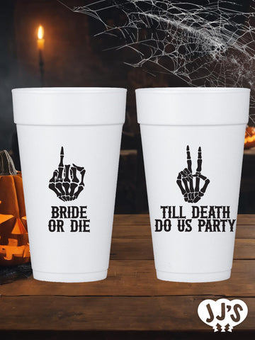 Till Death Do Us Party Halloween Personalized Styrofoam Cups