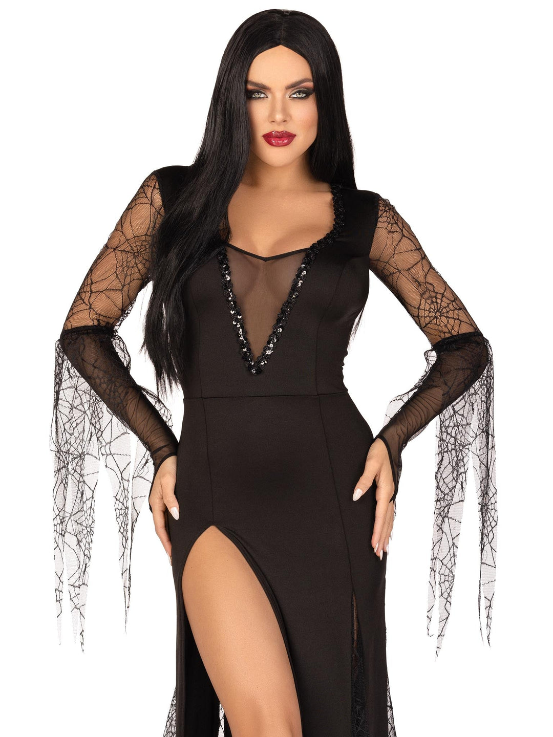 black spooky dress Happy (almost) halfway to Halloween ghoulies _ Feeling like spooky season already in this gorgeous, floor length black dress from @uniquevintage ! This stunning spider web cutout is the perfect accent on