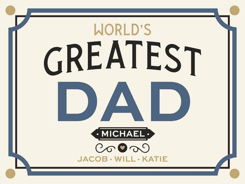 Worlds Greatest Dad Yard Sign - Fathers Day Sign - JJ's Party House: Custom Party Favors, Napkins & Cups