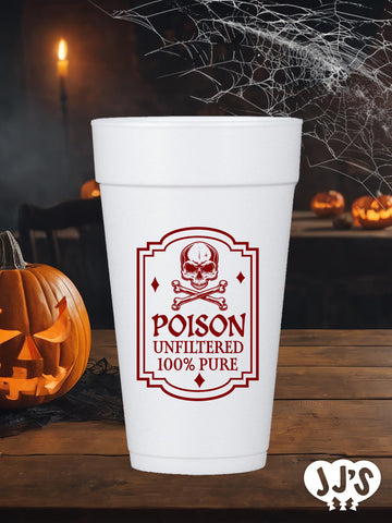 Poison Unfiltered Halloween Personalized Styrofoam Cups