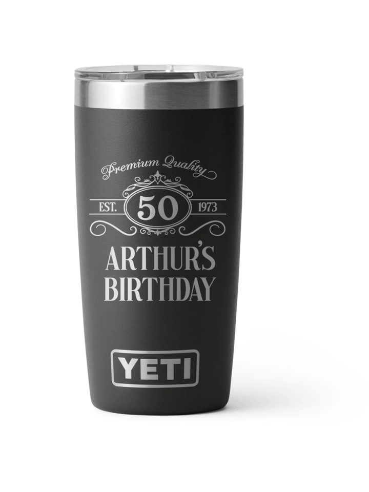 Yeti Personalized 20oz Laser Engraved Birthday Gift for Men and Women - JJ's Party House: Birthday, Balloons & Custom Party Favors