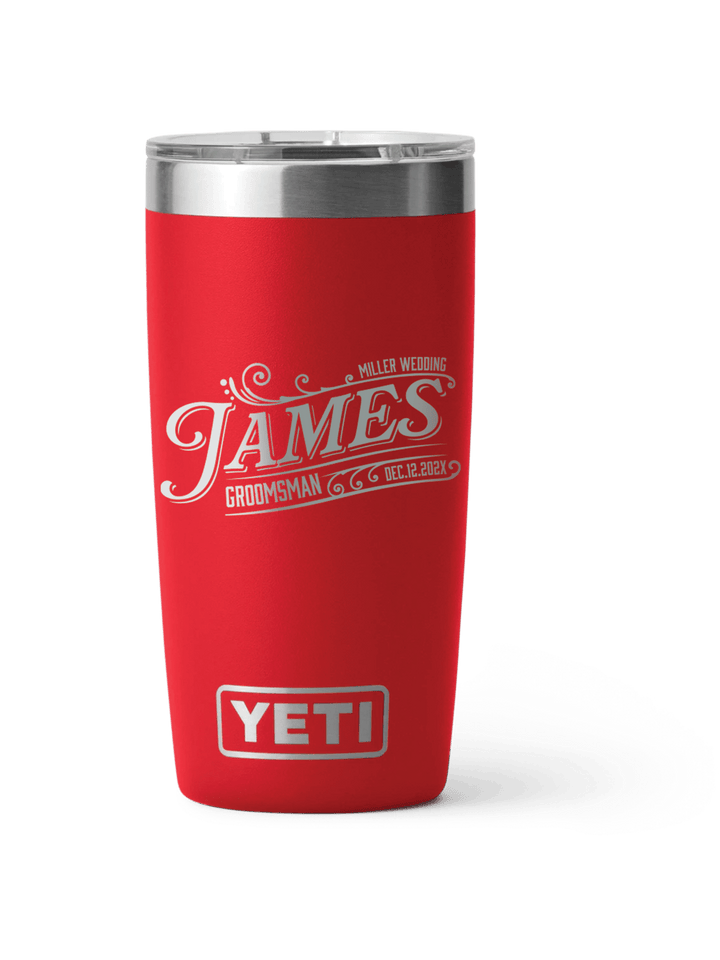 Yeti Personalized 20oz Laser Engraved Groomsman Gift for Bridal Party - JJ's Party House: Birthday, Balloons & Custom Party Favors