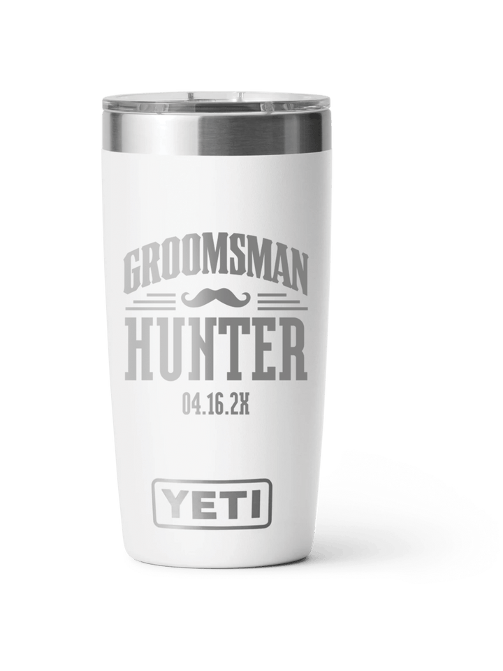 Yeti Personalized 20oz Laser Engraved Groomsman Gift for Bridal Party - JJ's Party House: Birthday, Balloons & Custom Party Favors