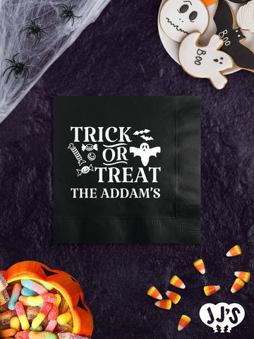 Trick or Treat Personalized Halloween Napkins