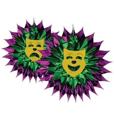 Mardi Gras Comedy & Tragedy Fan Busts 15'' - 2pc