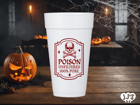 Poison Unfiltered Halloween Personalized Styrofoam Cups