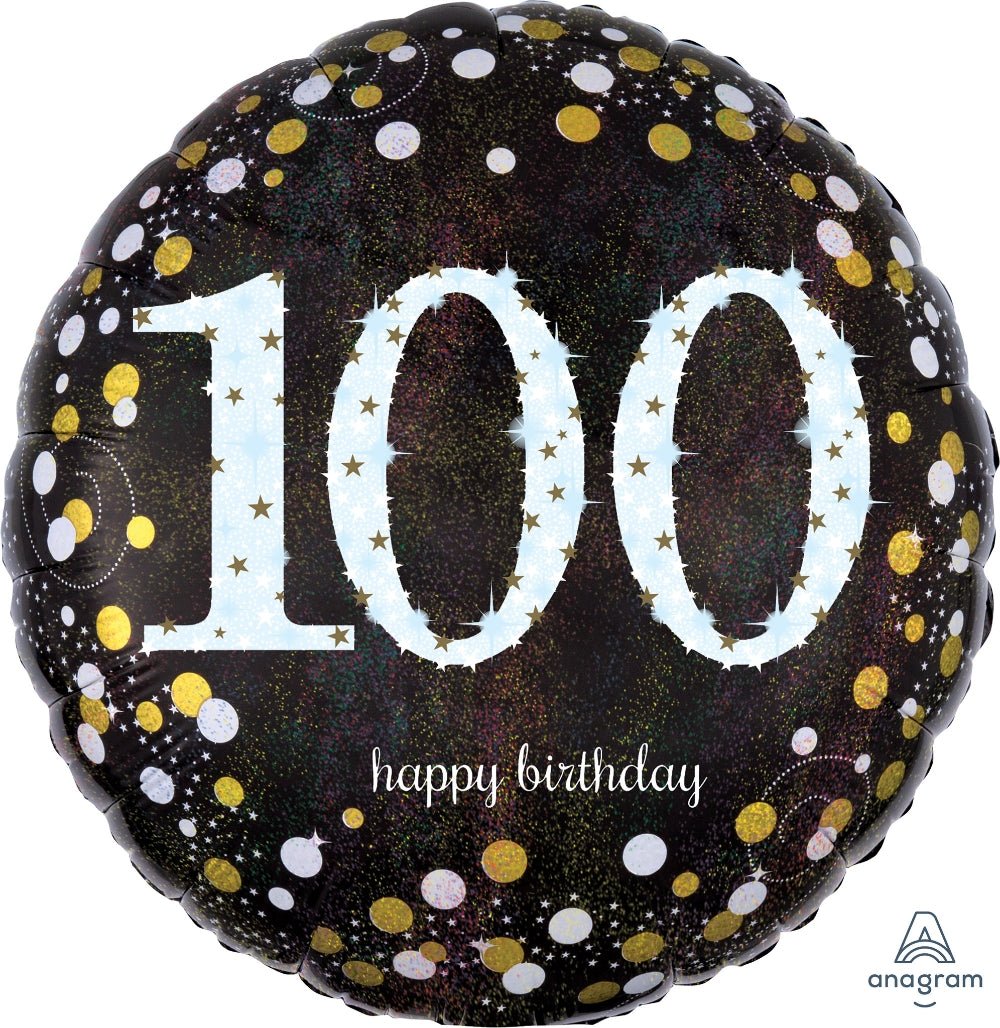 100th Sparkling Birthday Mylar Balloon 18" - JJ's Party House