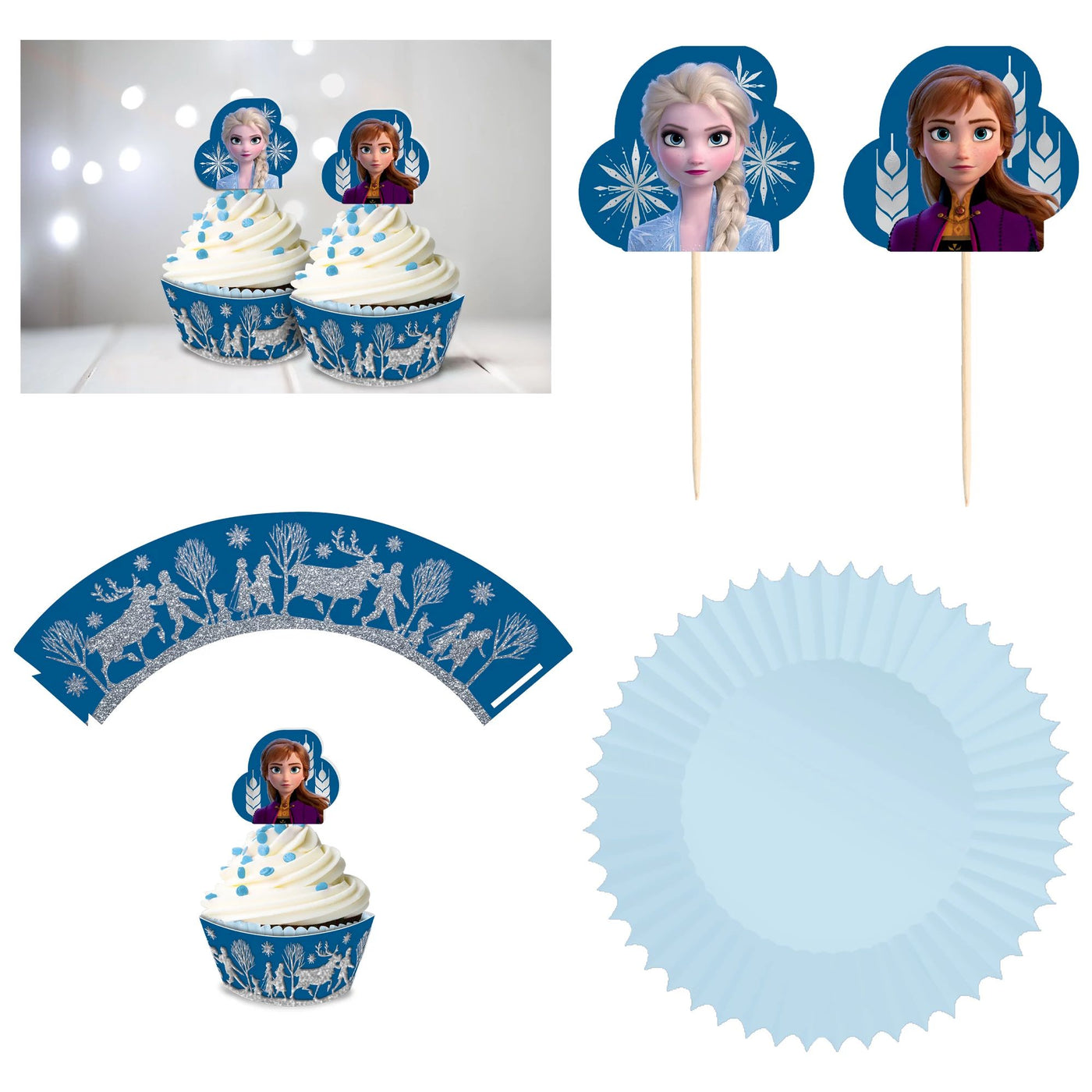 Glitter Frozen 2 Cupcake Kit f