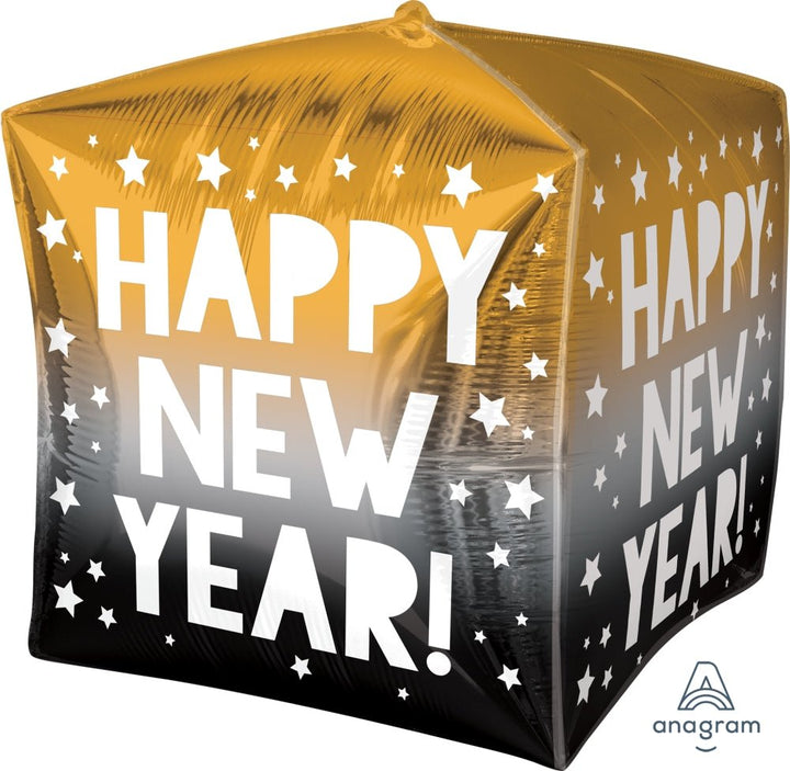 15'' Happy New Year Stars Cubez Balloon - JJ's Party House