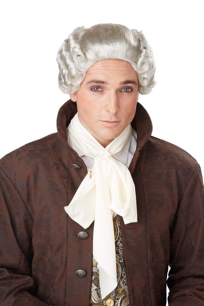 18th Century Peruke Grey Wig - Historical/Colonial - JJ's Party House