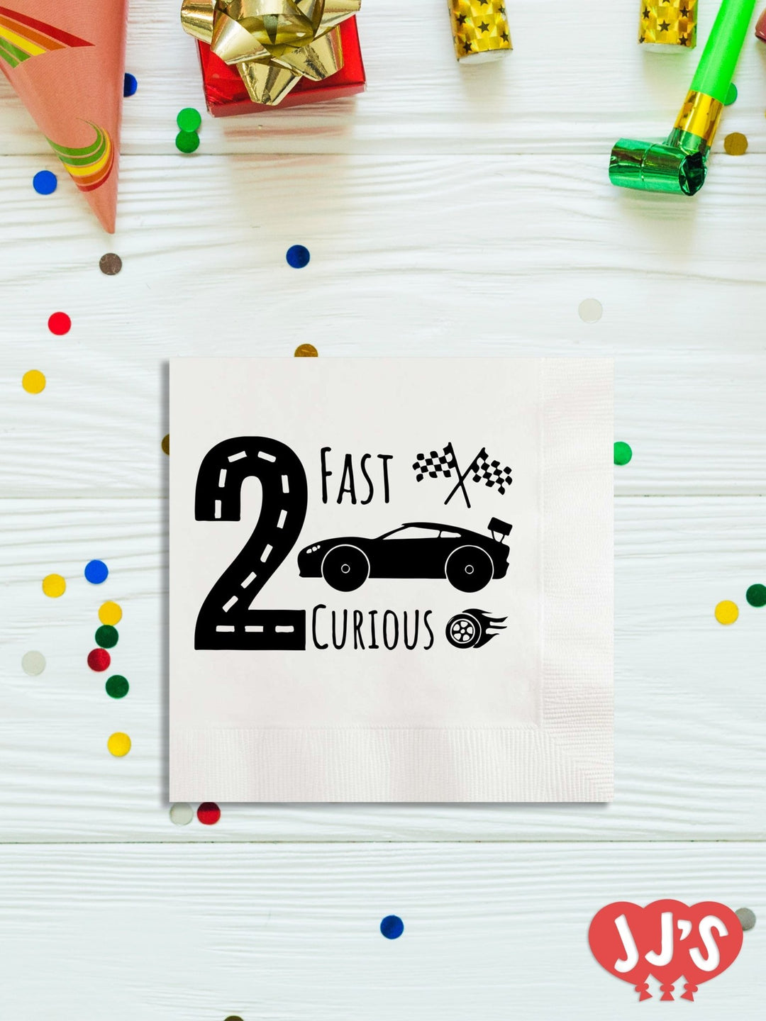 2 Fast 2 Curious Racing Birthday Personalized Napkins - JJ's Party House