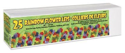 25 Rainbow Flower Leis 40''Box - JJ's Party House