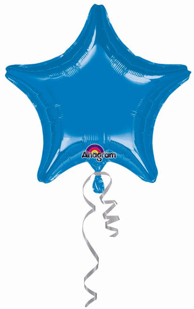 32'' Blue Star Foil Balloon - JJ's Party House