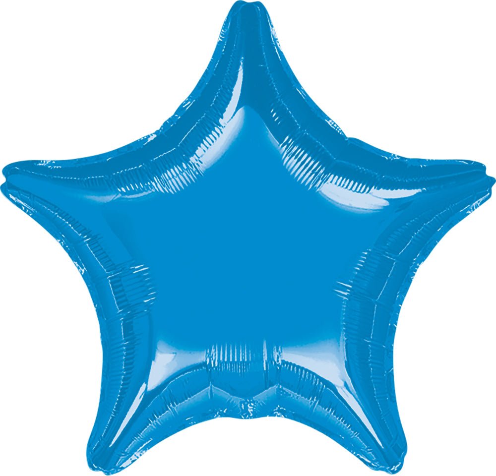 32'' Blue Star Foil Balloon - JJ's Party House