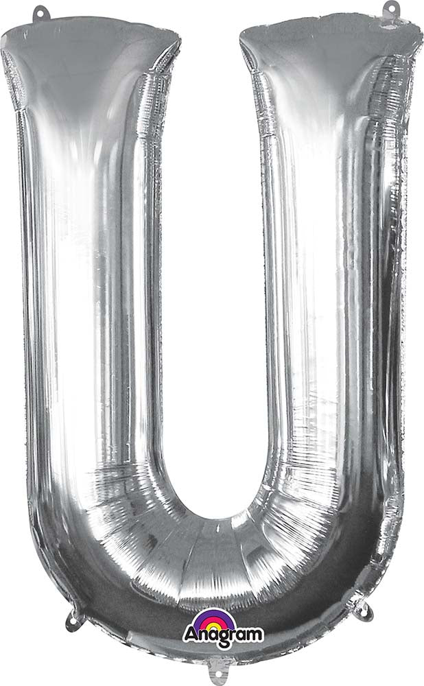 33'' LETTER U SILVER - JJ's Party House