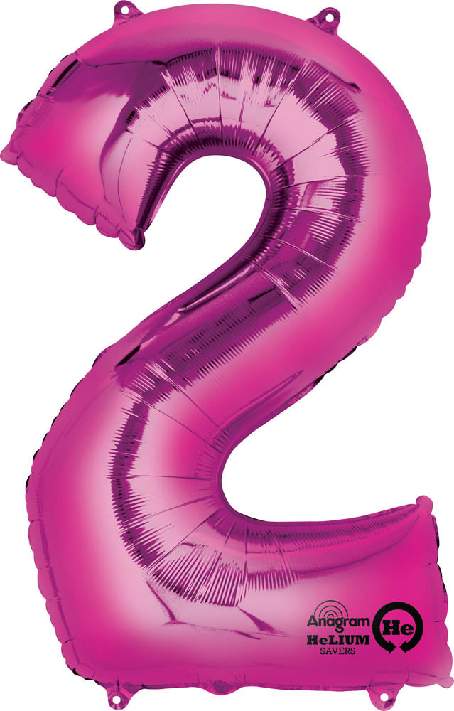 Pink 2 Number Balloon 34''