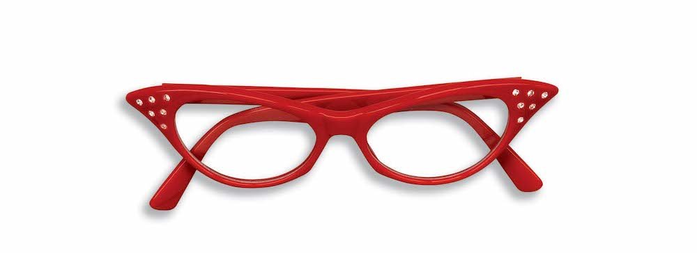 50s Rhinestone Red Glasses - JJ's Party House