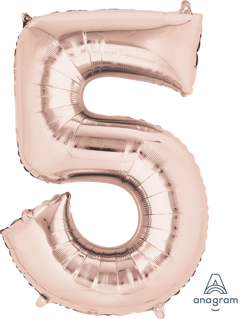 Rose Gold 5 Number Balloon 34''