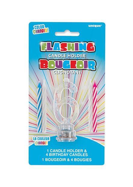 6 - Flashing Candle Holder w/ - JJ's Party House