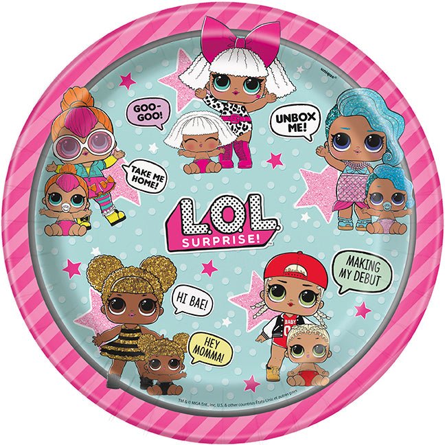 8 LOL Lunch Plates - JJ's Party House: Birthday, Balloons & Custom Party Favors
