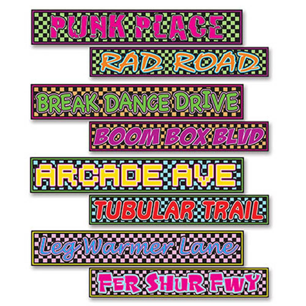 80's Street Sign Cutouts - JJ's Party House