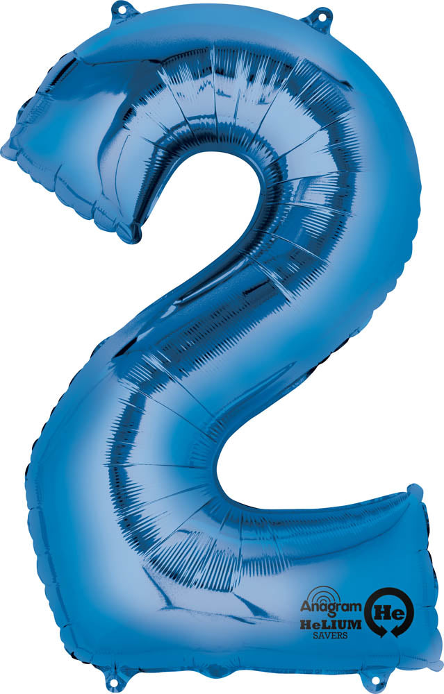 Blue 2 Number Balloon 34''