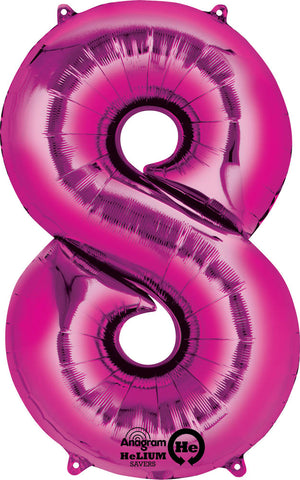 Pink 8 Number Balloon 34''