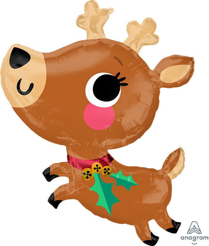 Adorable Reindeer Jumbo Balloon 30' - JJ's Party House