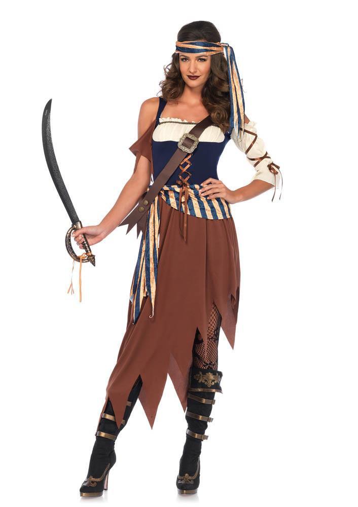 Adult Caribbean Castaway Pirate Costume - JJ's Party House