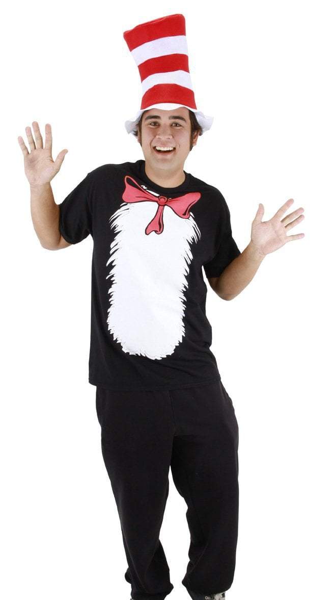 Adult Cat in the Hat T-Shirt Kit with Hat (Medium) - Dr. Seuss - JJ's Party House