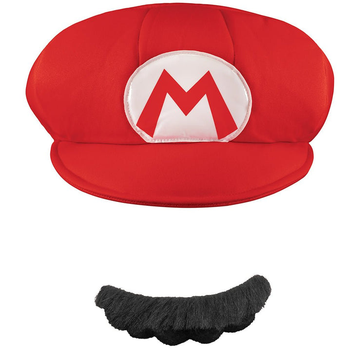 Adult Mario Hat & Mustache Kit - JJ's Party House