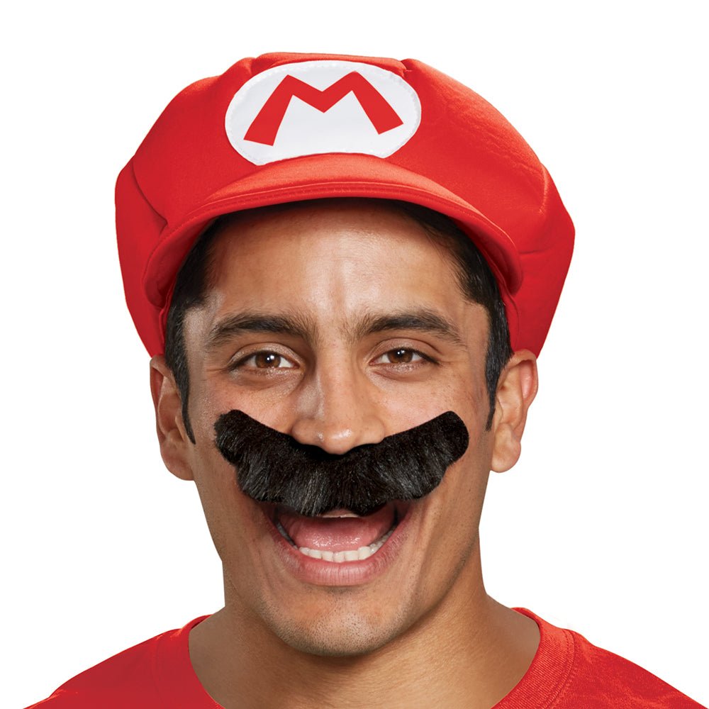 Adult Mario Hat & Mustache Kit - JJ's Party House