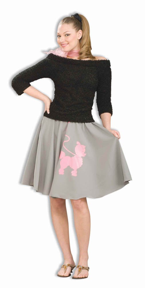 Adult Poodle Skirt-Grey - JJ's Party House